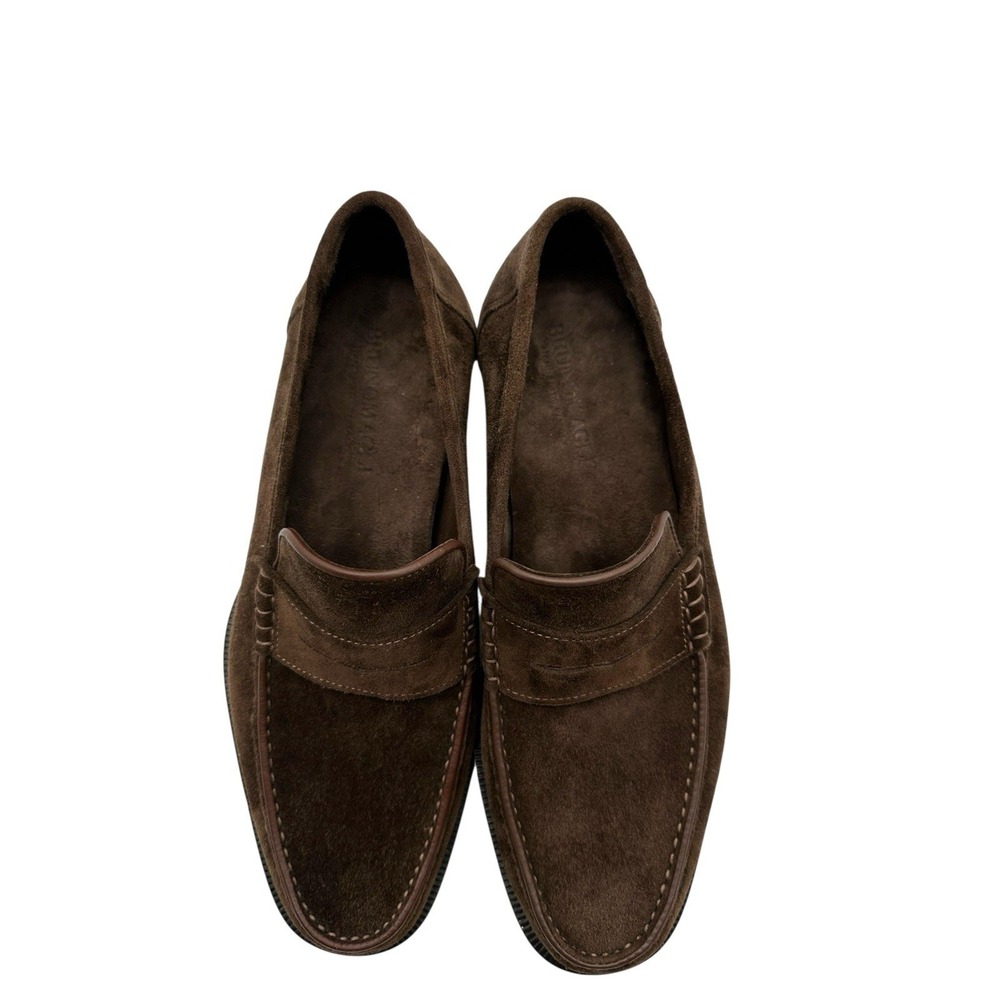 Brunomagli Men's Brown Suede‎ Loafers Driving Shoes Made in Italy Size 7 M